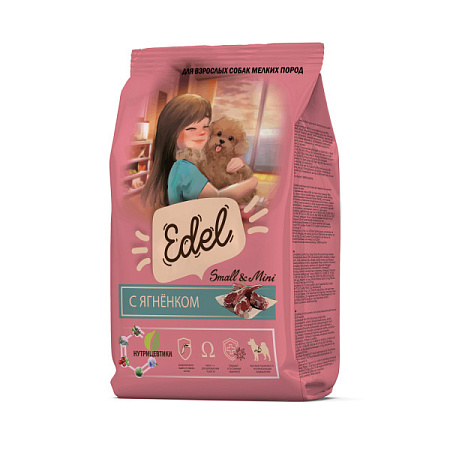 Купить edel adult mini lamb сухой корм для взрослых собак мелких пород с ягненком