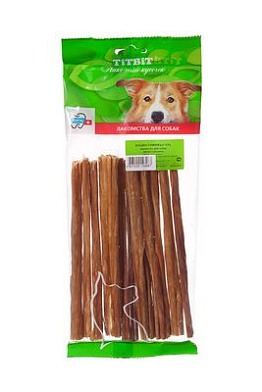 TiTBiT лакомство для собак кишки говяжьи xxl (в мягкой уп-ке), 19см, 12-16шт. - 3987
