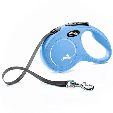 Flexi рулетка-ремень для собак, синяя ,New Classic 