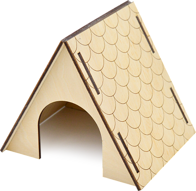 ZOOexpress домик для грызунов из фанеры Черепица
