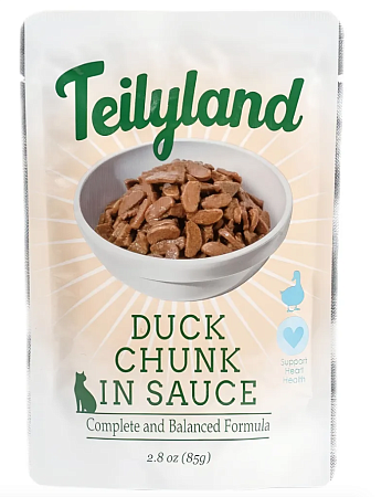 Купить teilyland влажный корм для кошек кусочки с уткой в соусе (пауч)