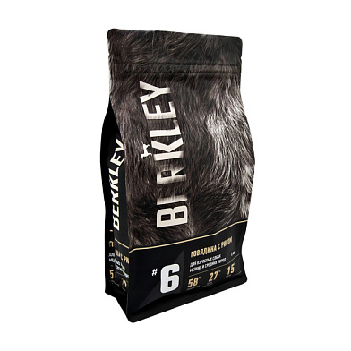 Беркли №6 сухой корм для взрослых собак мелких и средних пород, с говядиной и рисом