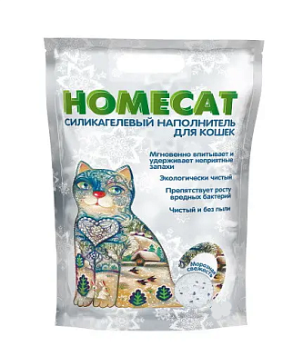 Homecat силикагелевый наполнитель для кошек с ароматом морозной свежести