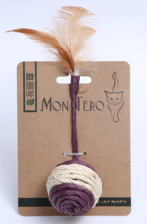 Купить Мон Теро ЭКО игрушка для кошек мячик с пером