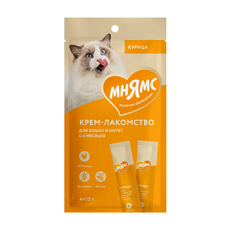 Купить Мнямс крем-лакомство для кошек с курицей