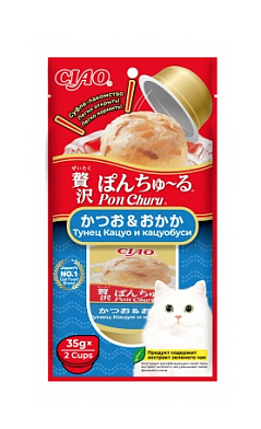 INABA Ciao Pon Churu Лакомство для кошек Суфле Кацуо и кацуобуси