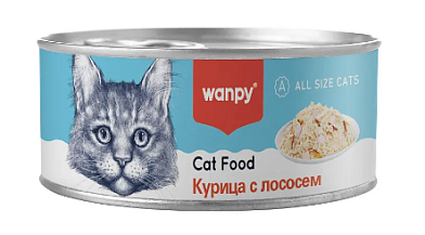 Wanpy Cat Консервы для кошек "Курица с лососем"
