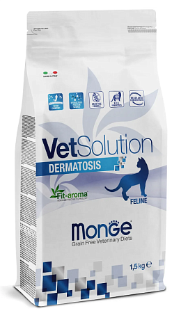 Купить monge vetsolution cat dermatosis сухой корм для кошек при заболеваниях кожи