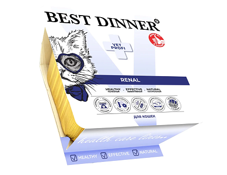 Купить best dinner exclusive vet profi renal влажный корм для взрослых кошек при почечной недостаточности паштет с ягненком (ламистер)