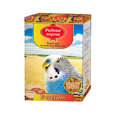 Родные корма Сухой корм для волнистых попугаев с орехами