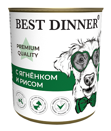 Купить best dinner premium Меню №5 консервы для собак и щенков с ягненком и рисом 