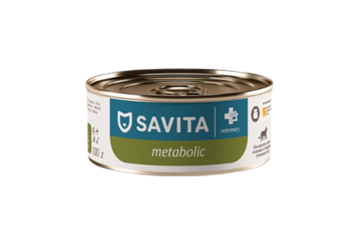Savita vet Metabolic консервы для взрослых кошек для снижения веса, склонных к ожирению
