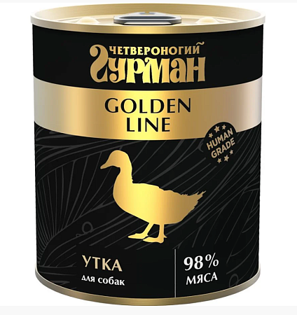 Купить Четвероногий гурман golden line консервы для собак с натуральной уткой в желе