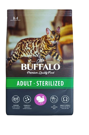 Купить mr.buffalo сухой корм для стерилизованных кошек, индейка