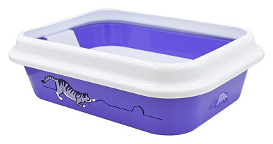 ZOOexpress туалет "Мегакис" для кошек с сеткой и рамкой с рисунком