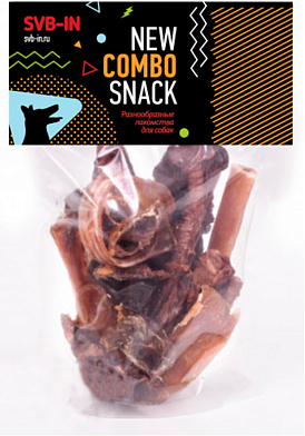 SVB-IN лакомство для взрослых собак всех пород COMBO Snack, легкое, трахея, корень, жила, уши, печень