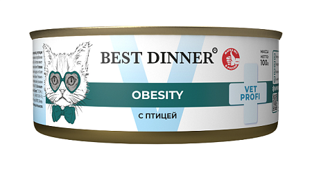 Купить best dinner vet profi obesity консервы для кошек с птицей