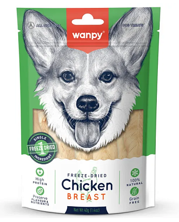 Купить wanpy dog сублимированное лакомство для собак с курицей