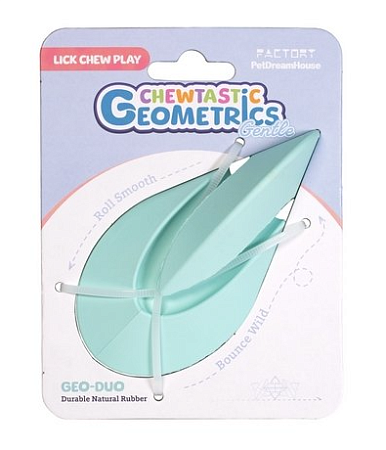 Купить petdreamhouse игрушка интерактивная для собак из натурального каучука chewtastic geometrics geo-hex мятный