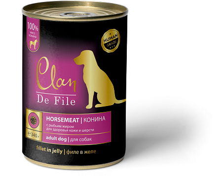 Купить clan de file консервы для собак всех пород (конина)