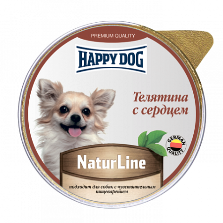 Купить happy dog natur line влажный корм паштет для собак телятина с сердцем (ламистер)