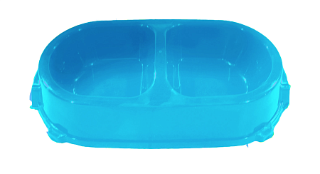 Купить favorite Миска для кошек и собак двойная нескользящая пластиковая голубая