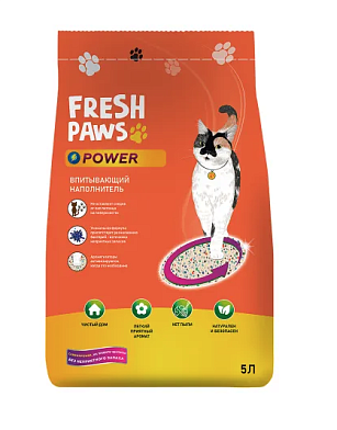 Fresh Paws Power наполнитель впитывающий минеральный для кошек