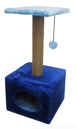 Купить zooexpress комлекс для кошек "Куб малый с полкой" мех однотонный