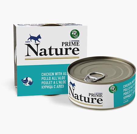 Купить prime nature Консервы для щенков курица с алоэ в бульоне