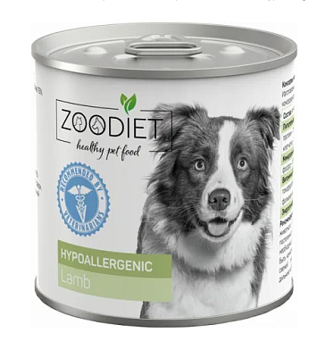 Четвероногий Гурман Zoodiet Hypoallergenic Lamb консервы для взрослых собак, склонных к аллергии, с ягненком