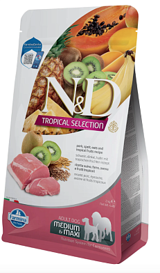 Farmina N&D Dog Tropical Selection Pork Adult Medium&Maxi сухой корм для взрослых собак средних и крупных пород, со свининой