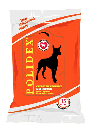 Купить polidex салфетки влажные для шерсти для собак