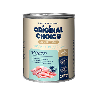 ORIGINAL CHOICE Elite Nutrition Adult консервы для собак кролик с индейкой