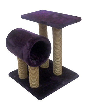 Купить zooexpress комплекс полка с трубой для кошек, мех однотонный, джут