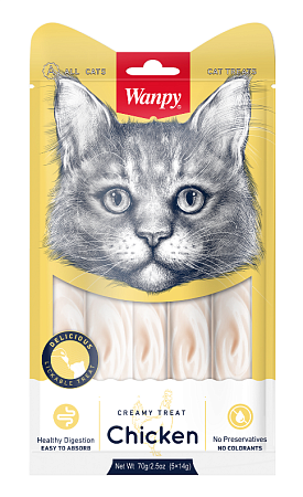 Купить wanpy cat Лакомство для кошек «нежное пюре» из курицы