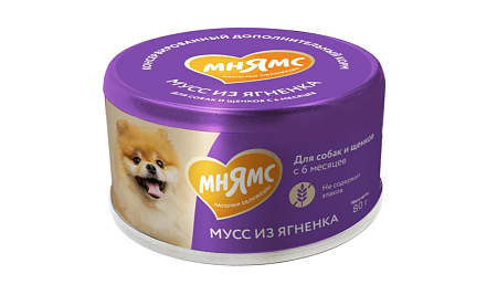Купить Мнямс консервы для собак и щенков старше 6 месяцев мусс из ягненка