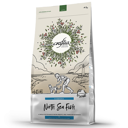 Купить craftia harmona сухой корм для взрослых кошек из рыбы северного моря