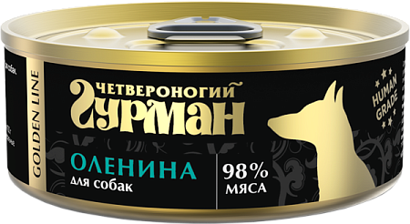 Купить Четвероногий гурман Консервы для собак натуральная оленина в желе golden line