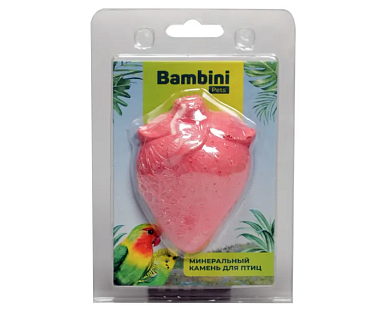 Bambini Pets лакомство Минеральный камень для птиц "Клубничка"
