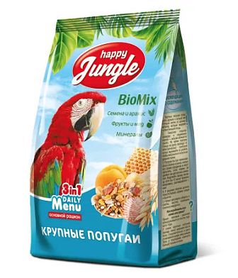 Happy Jungle сухой корм для крупных попугаев