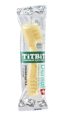 TiTBiT лакомство для собак мелких пород Дентал+ зубная щетка с сыром