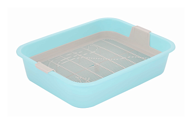 ALTA Лоток для кошек "Мур-мяу" с сеткой голубой