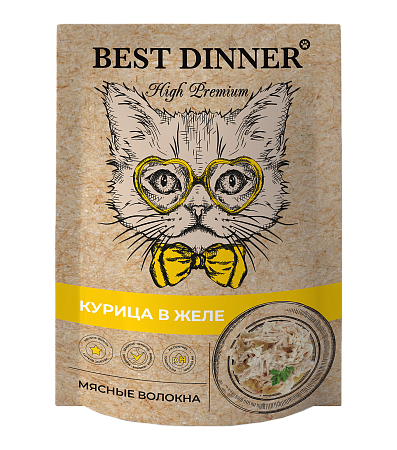 Купить best dinner high premium влажный корм для кошек и котят Курица в желе (пауч)