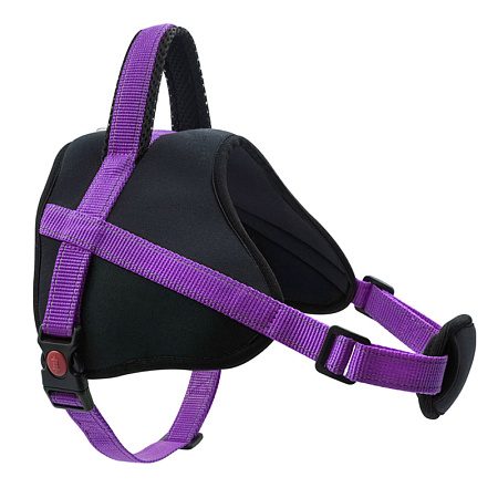Купить zooexpress fresh line шлейка с ручкой для собак, черная с сиреневым