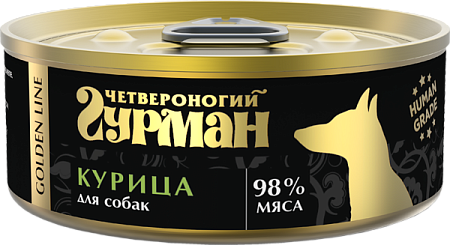 Купить Четвероногий Гурман golden line консервы для взрослых собак натуральная курица в желе