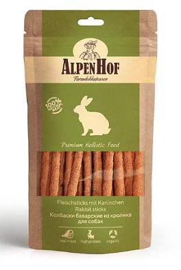 AlpenHof лакомство для собак средних и крупных пород Колбаски баварские из кролика