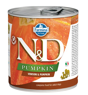Farmina N&D Pumpkin Dog влажный беззерновой корм для взрослых собак с тыквой и олениной