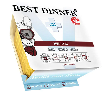 Купить best dinner vet profi hepatic влажный корм паштет влажный корм для собак, при хронической печеночной недостаточности с курицей (ламистер)