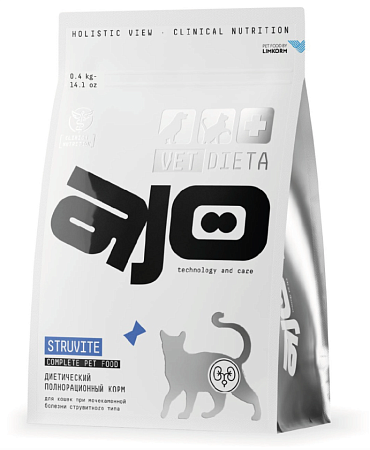 Купить ajo vet dieta struvite Сухой корм для кошек при мочекаменной болезни струвитного типа