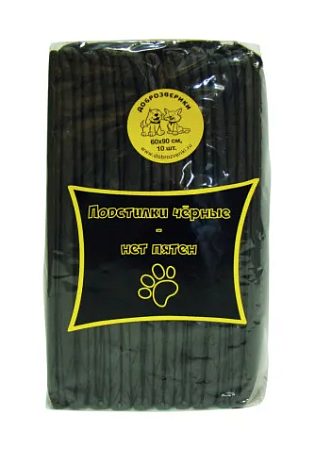 Купить Доброзверики подстилки впитывающие для животных с суперабсорбентом, черные